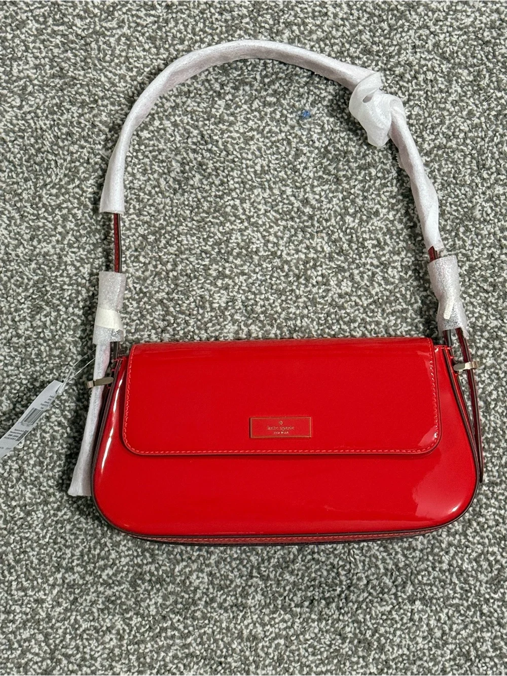 Kate Spade Bridget Red Patent Flap Shoulder Bag - NWT